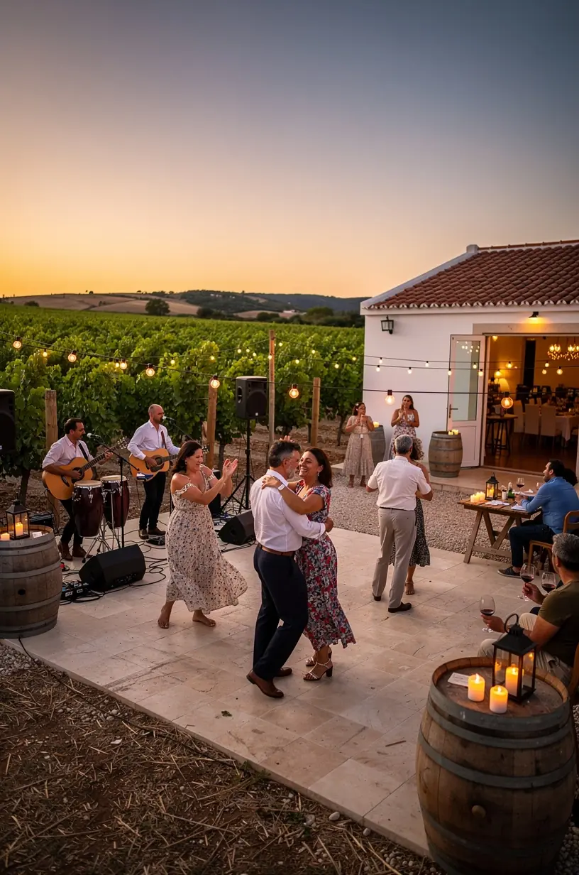 Couple dancing bachata at a personal development workshop.